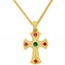 Χρυσός γυναικείος Βυζαντινός σταυρός Κ14 με αλυσίδα